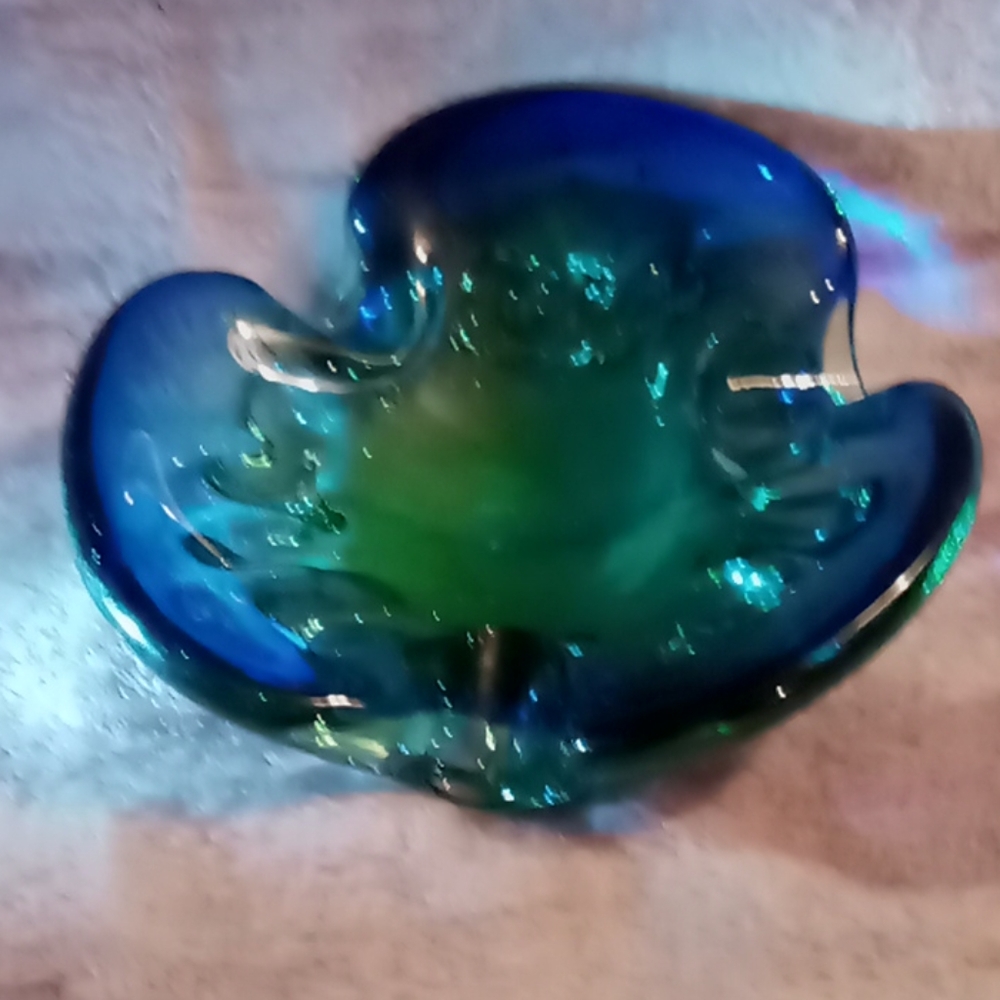 Murano blue/green ashtray